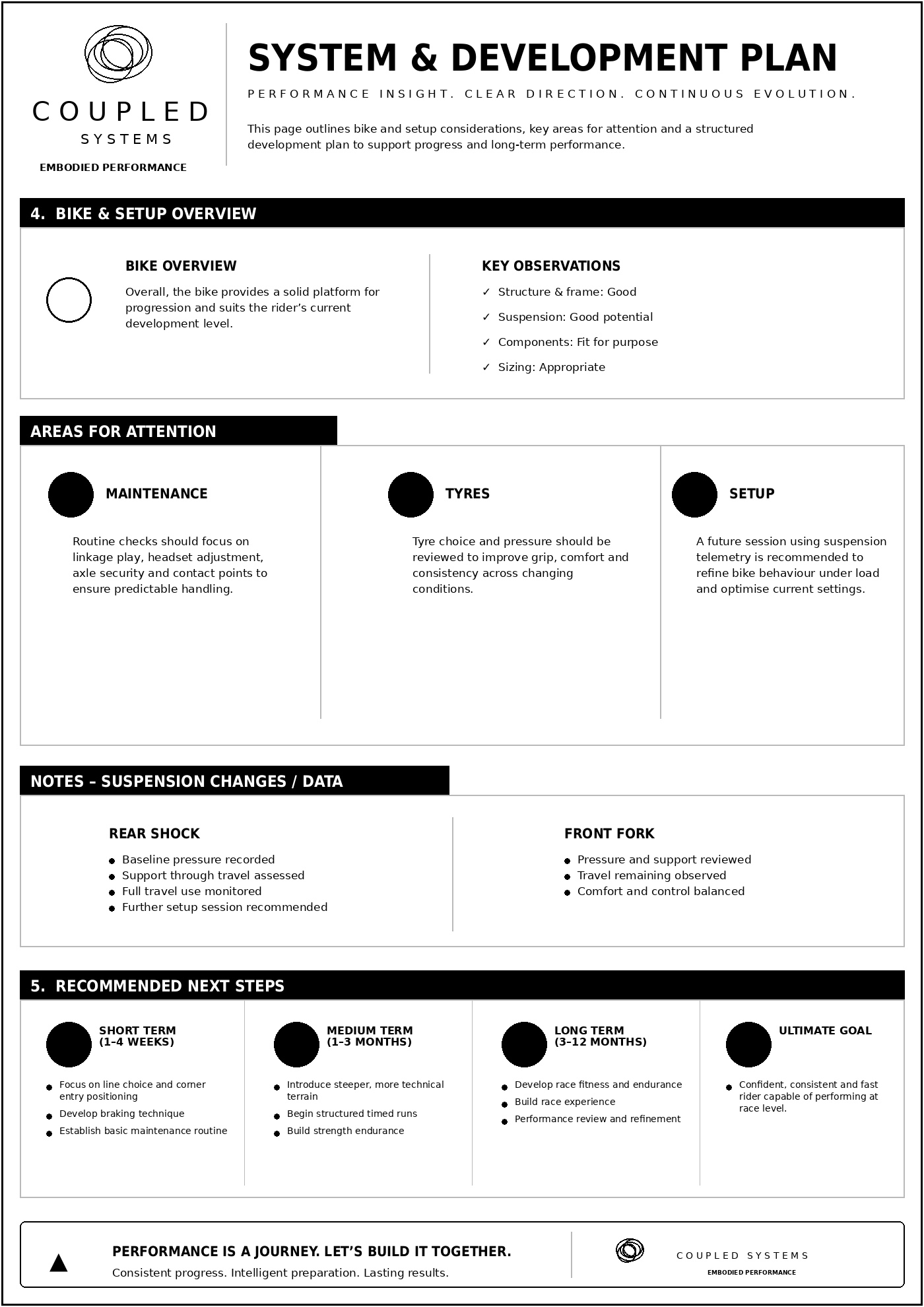 Sample rider assessment report — page two